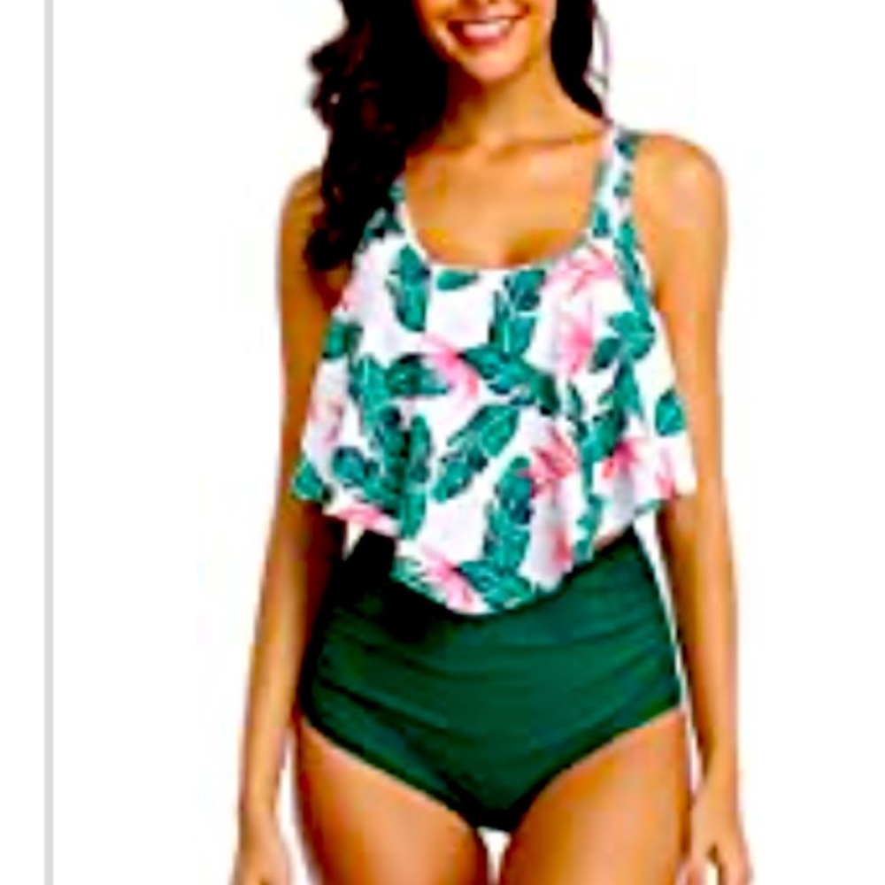 Flowy Top High-waisted Bikini w/ Tummy Control